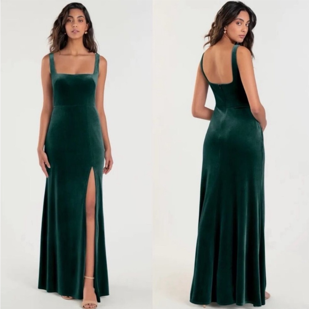 Jenny Yoo Mara Dress Emerald Green velvet